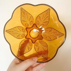 Amber glass bowl